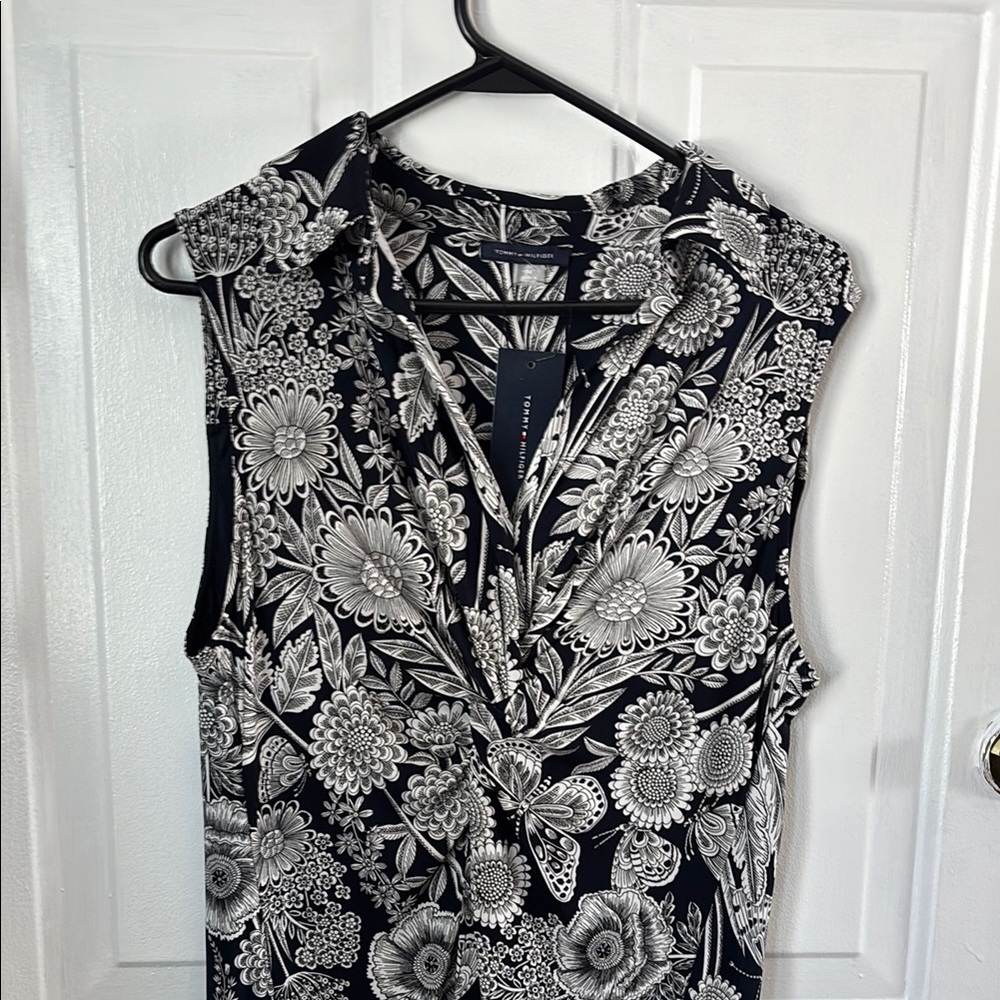 NWT Tommy Hifiger Floral Sleeveless Dress Sz 14